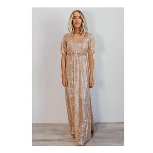baltic born rose gold sequins dress